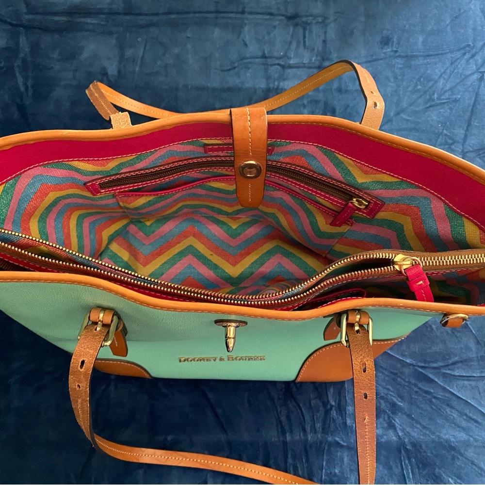 Dooney & Bourke Large Claremont Dover Tote Shoulder Bag. Mint Green - Picture 3 of 9
